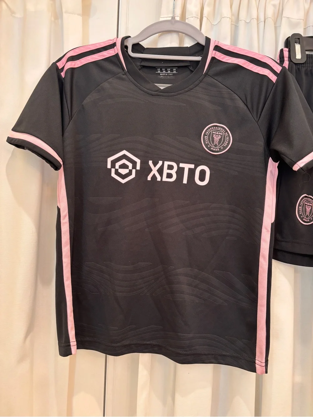 MIAMI Black and Pink Kids Soccer Jersey & Shorts Set